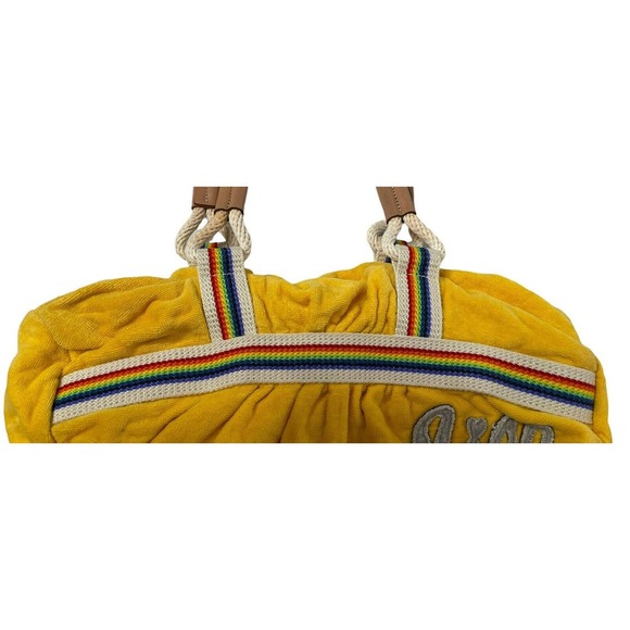 Vintage Retro Yellow Terry Rainbow Rope Handle JILL Tote Handbag Purse LGBTQ - Picture 3 of 12